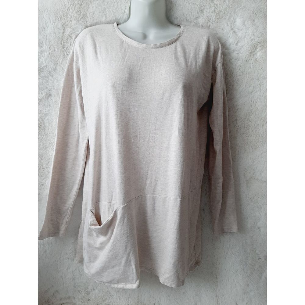 Pure Jill Light beige xs pocket super soft Long Sleeve Minimalist Casual top